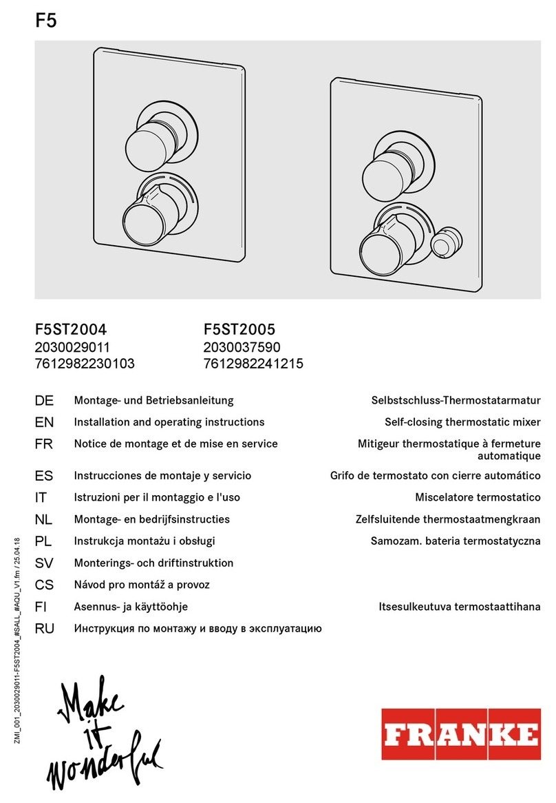 Franke F5 F5ST2004 Installation and operating instructions Franke F5 F5ST2004 Installation and operating instructions