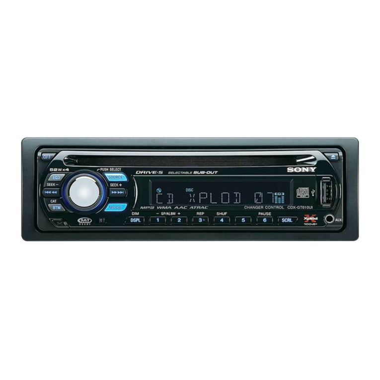 Sony CDX-GT610UI - Cd Receiver With Ipod... User manual