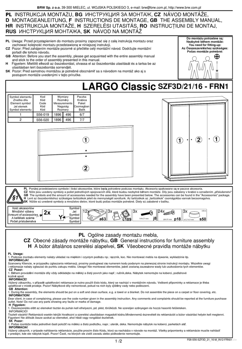 BLACK RED WHITE LARGO Classic SZF3D/21/16 - FRN1 Assembly manual