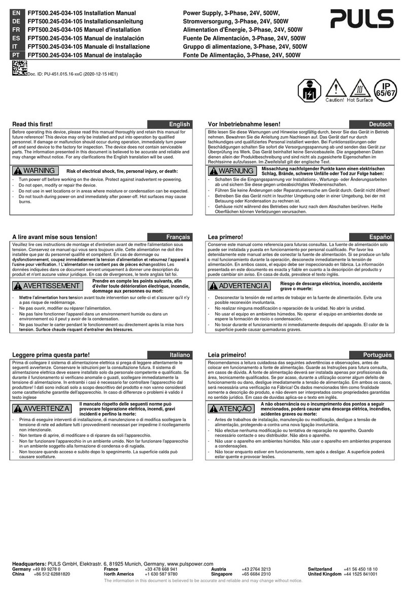 Puls FPT500.245-034-105 User manual