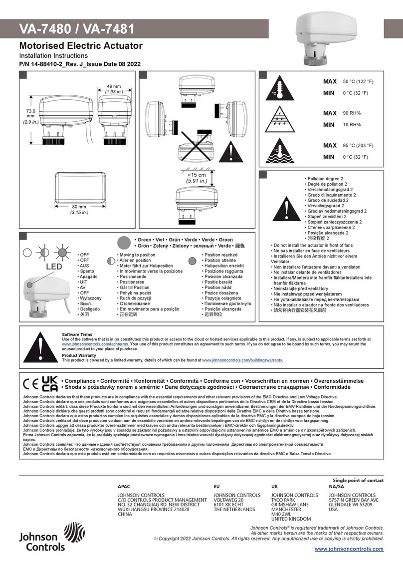 Johnson Controls VA-7480 User manual