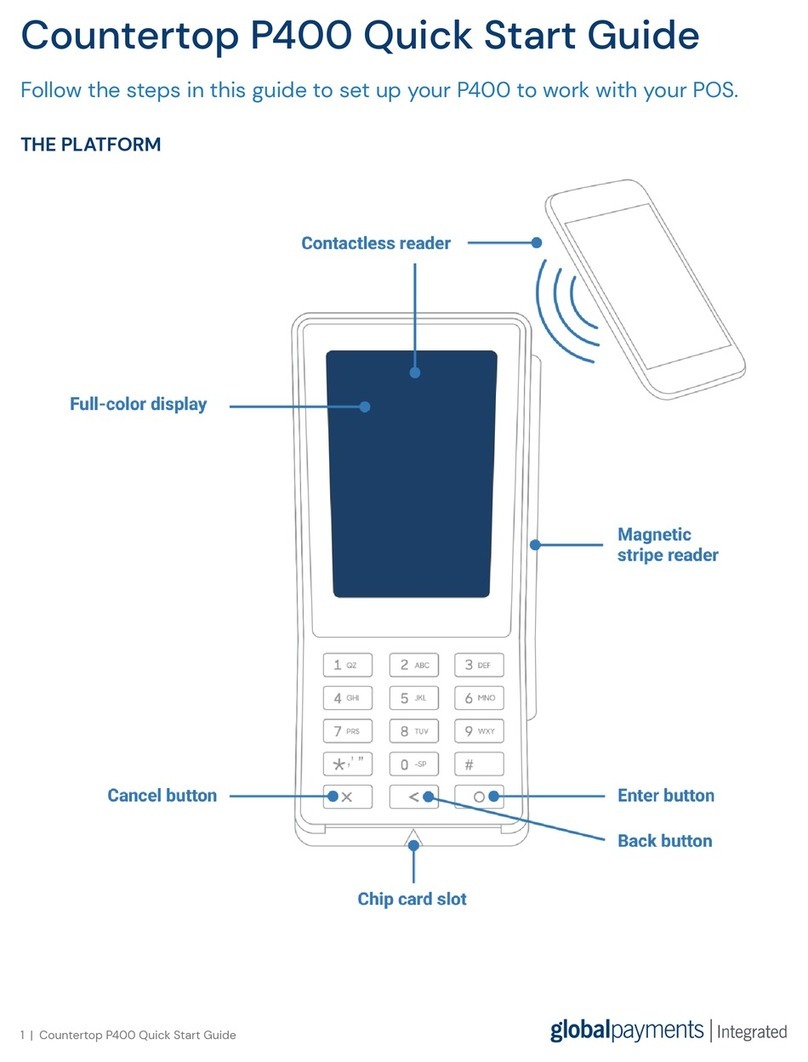 Global Payments Countertop P400 quick start guide