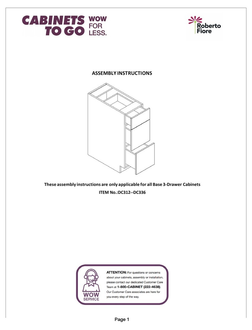 ROBERTO FIORE Cabinets To Go DC312 Assembly instructions