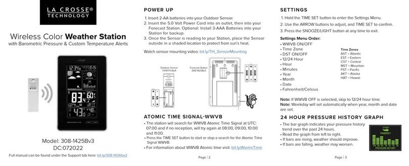 La Crosse Technology 308-1425BV3 quick start guide La Crosse Technology 308-1425BV3 quick start guide