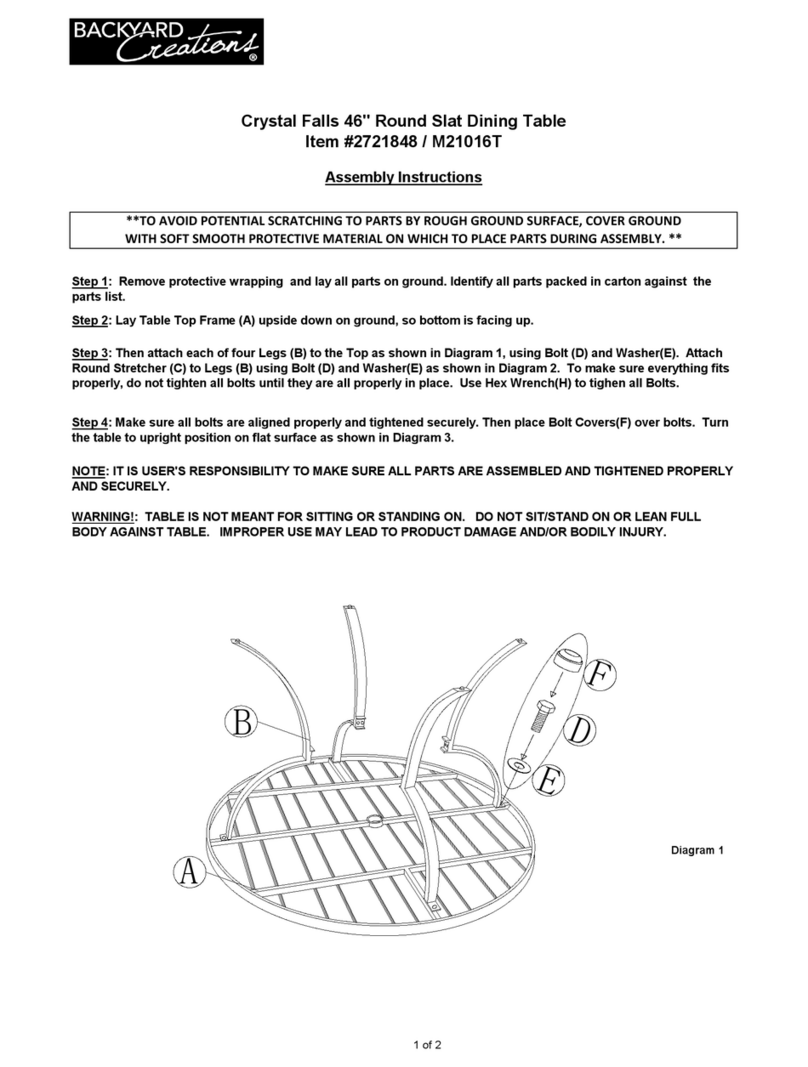 Backyard Creations Crystal Falls M21016T Assembly instructions Backyard Creations Crystal Falls M21016T Assembly instructions