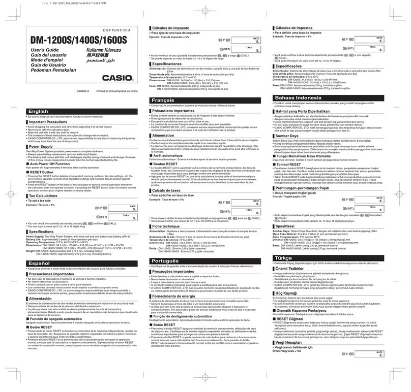 Casio DM-1200S User manual