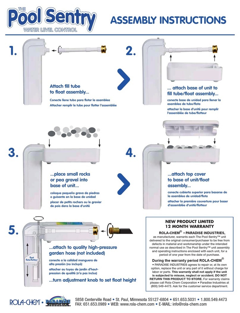 Paradise Datacom ROLA-CHEM Pool Sentry M-3000 Assembly instructions Paradise Datacom ROLA-CHEM Pool Sentry M-3000 Assembly instructions
