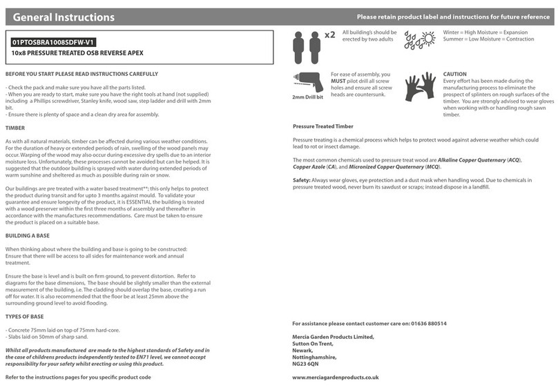 Mercia Garden Products 01PTOSBRA1008SDFW-V1 General instructions