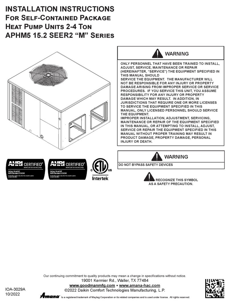Amana APHM5 15.2 SEER2 M Series User manual Amana APHM5 15.2 SEER2 M Series User manual