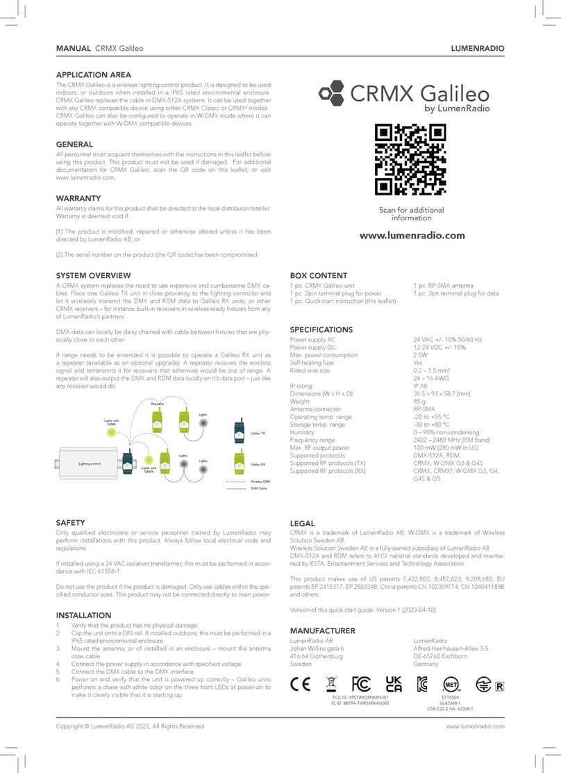LumenRadio CRMX Galileo quick start guide LumenRadio CRMX Galileo quick start guide