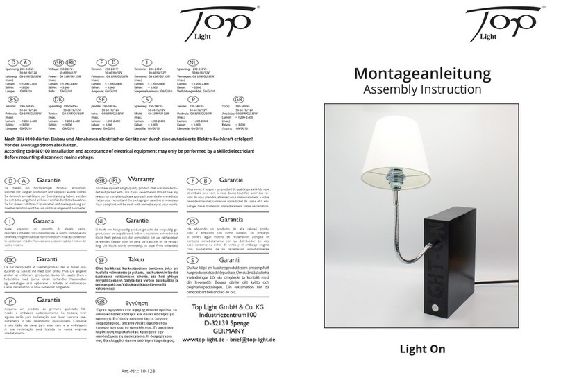 Top Light Light On Accessories assembly instructions