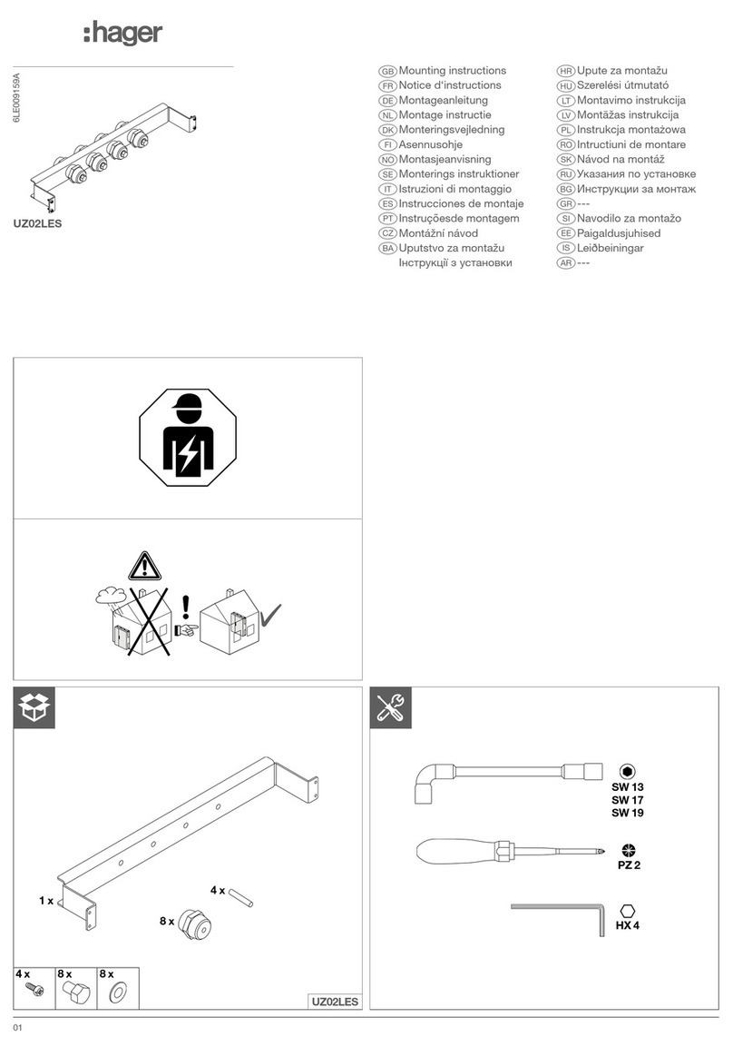hager UZ02LES Mounting instructions
