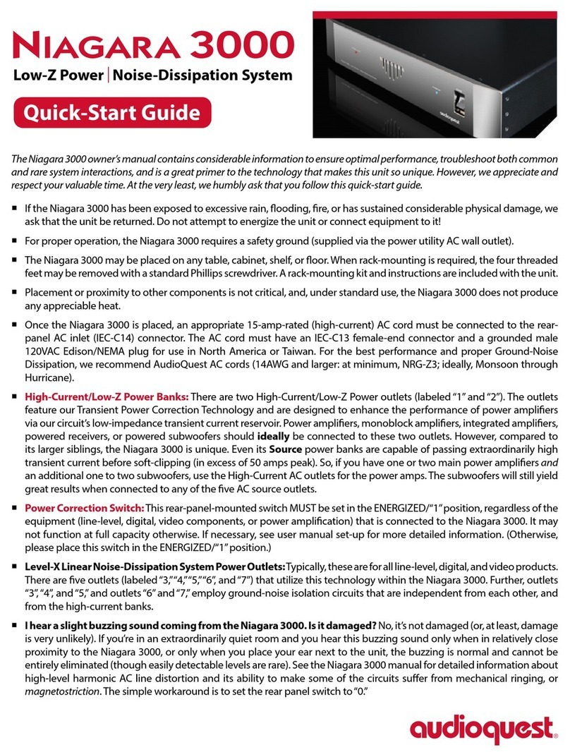 AudioQuest Niagara 3000 User manual AudioQuest Niagara 3000 User manual
