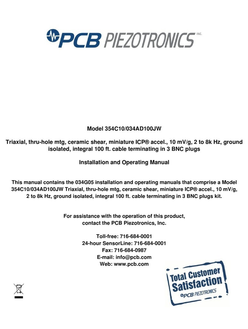 PCB Piezotronics 034AD100JW Installation and operating manual PCB Piezotronics 034AD100JW Installation and operating manual