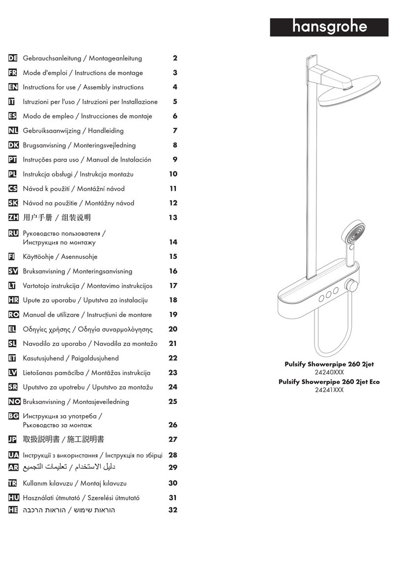 Hans Grohe Pulsify Showerpipe 260 2jet 24241000 Instructions for use/assembly instructions Hans Grohe Pulsify Showerpipe 260 2jet 24241000 Instructions for use/assembly instructions