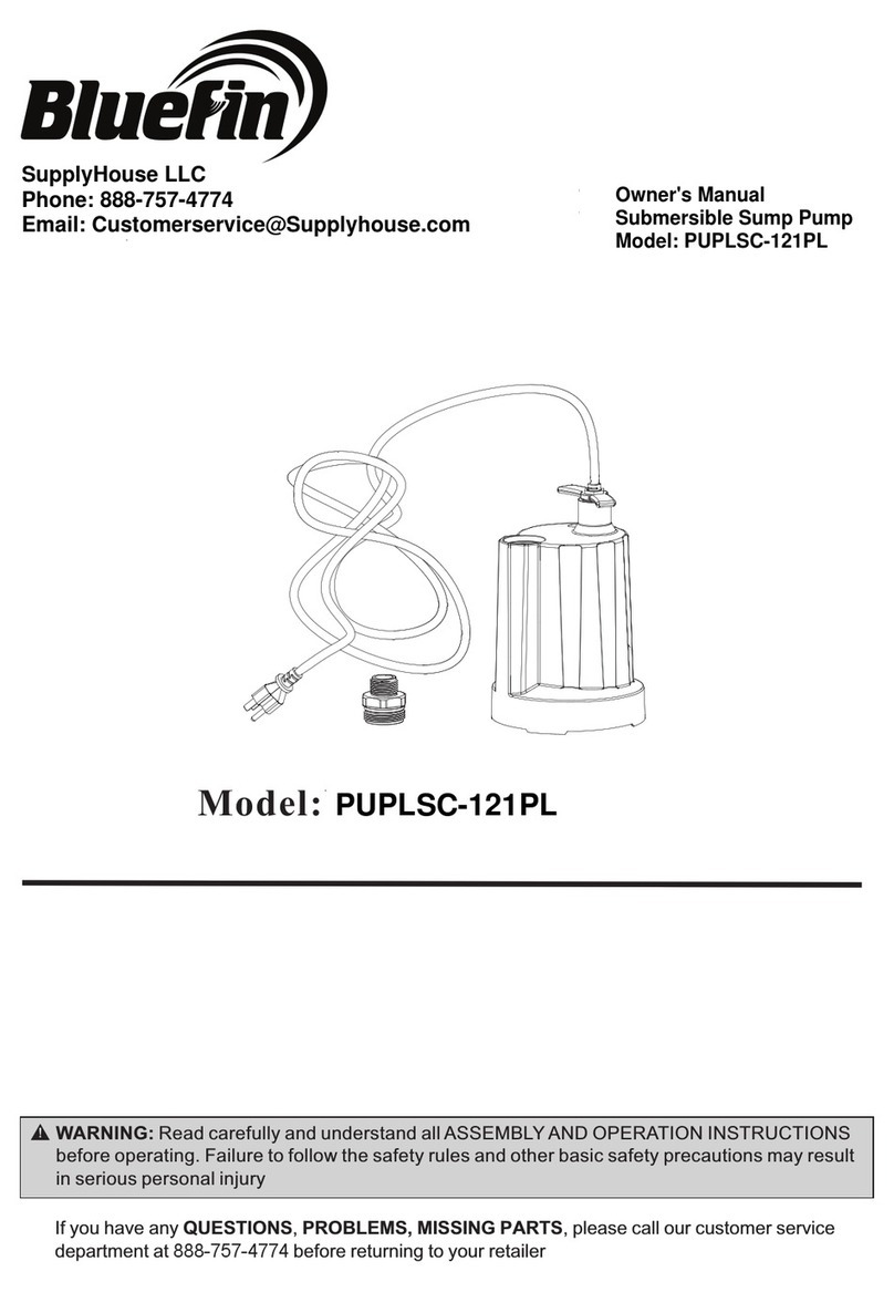 bluefin PUPLSC-121PL owner's manual