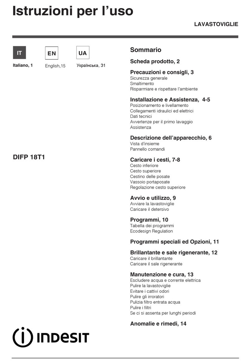 Indesit DIFP 18T1 operating instructions