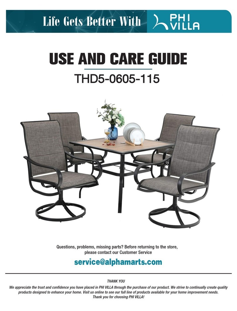 PHI VILLA THD5-0605-115 Use and care guide