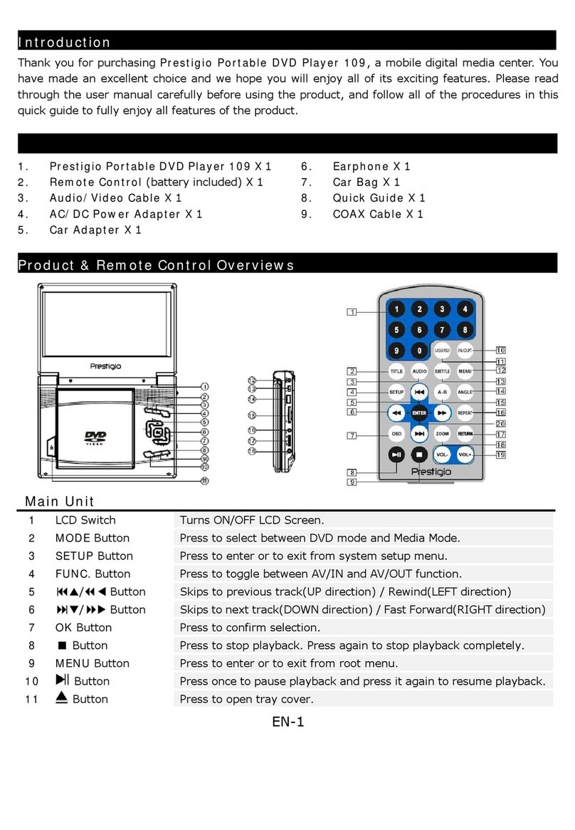 Prestigio Portable DVD Player 109 manual