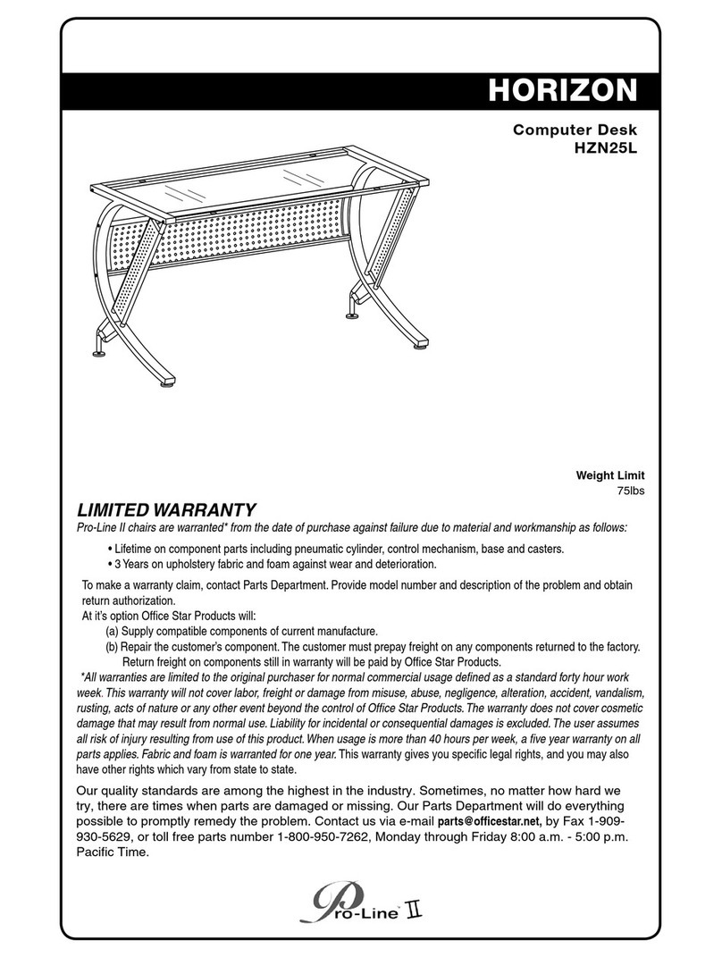 Office Star Products Pro-Line II HORIZON HZN25L User manual Office Star Products Pro-Line II HORIZON HZN25L User manual