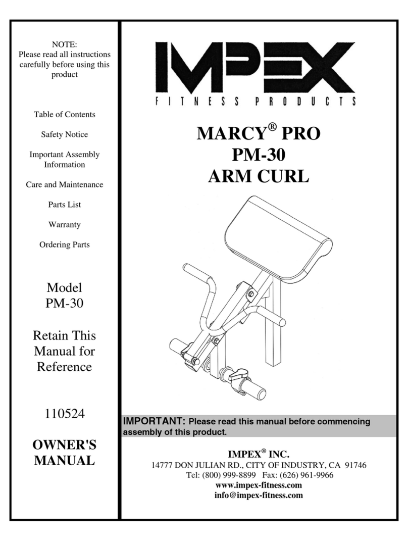 Impex MARCY PRO PM-30 owner's manual