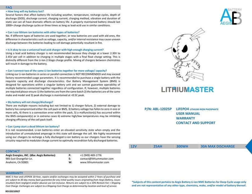 Aegis LITHIUM MASTER ABL-12025P User manual