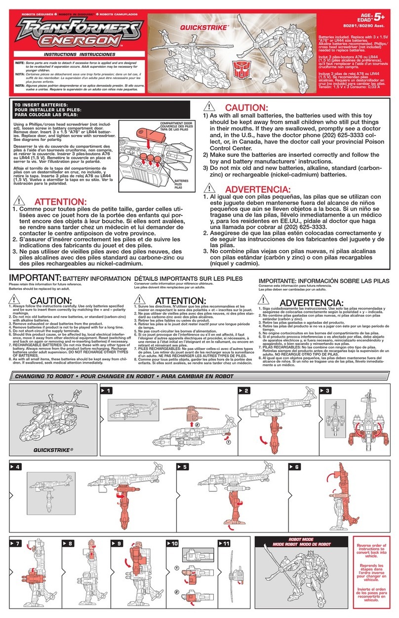 Hasbro TransFormers Energon Quickstrike User manual