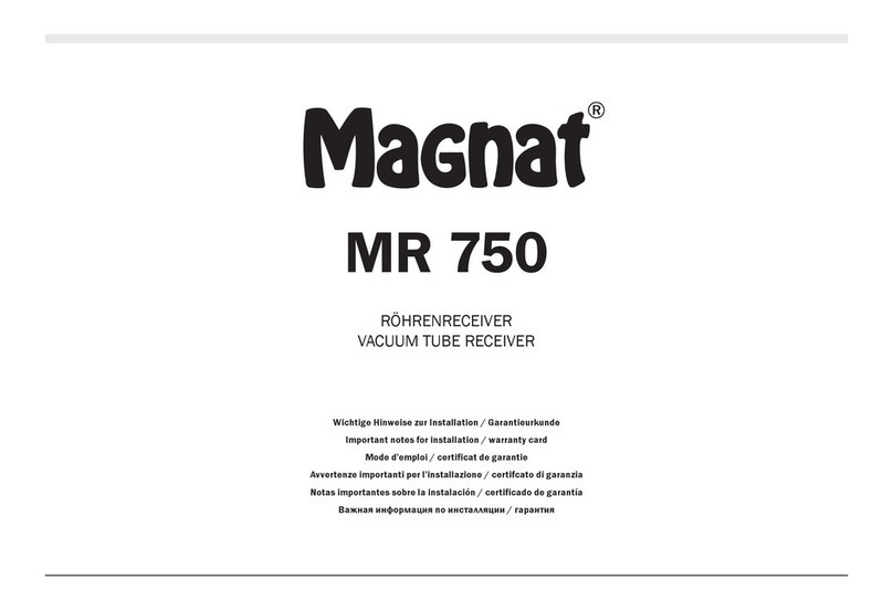 Magnat Audio MR 750 Important notes for installation & warranty card Magnat Audio MR 750 Important notes for installation & warranty card