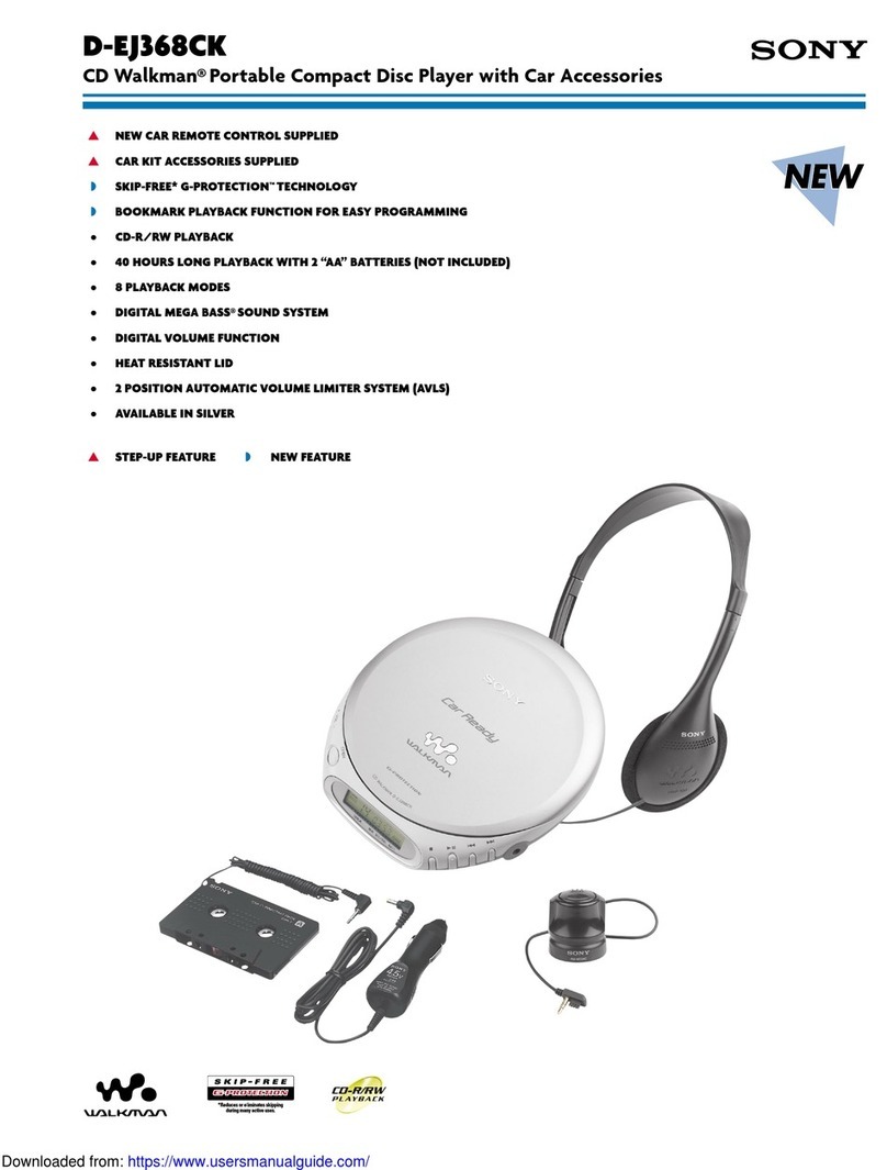 Sony D-EJ368CK - Portable Cd Player manual