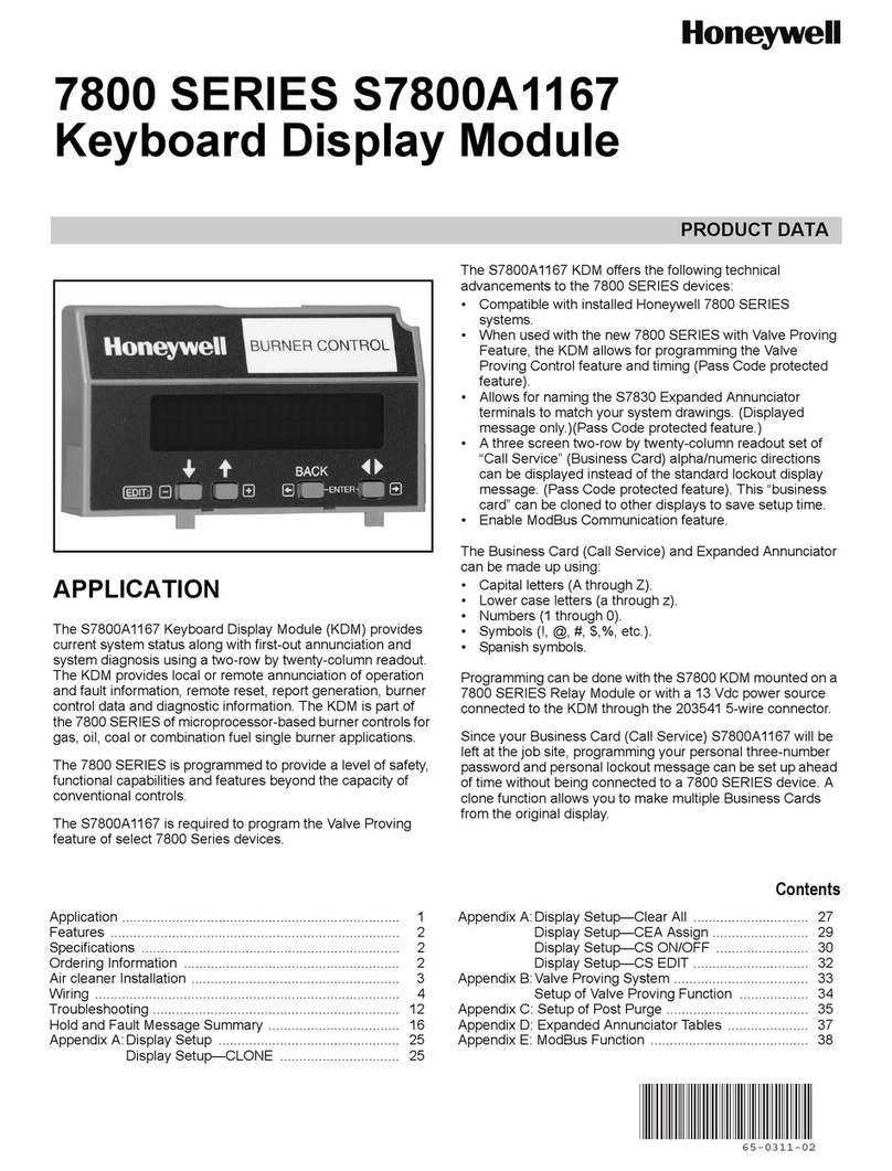 Honeywell S7800A1167 User manual