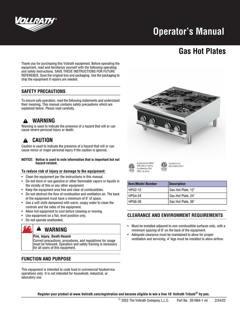 Vollrath HPG2-12 User manual
