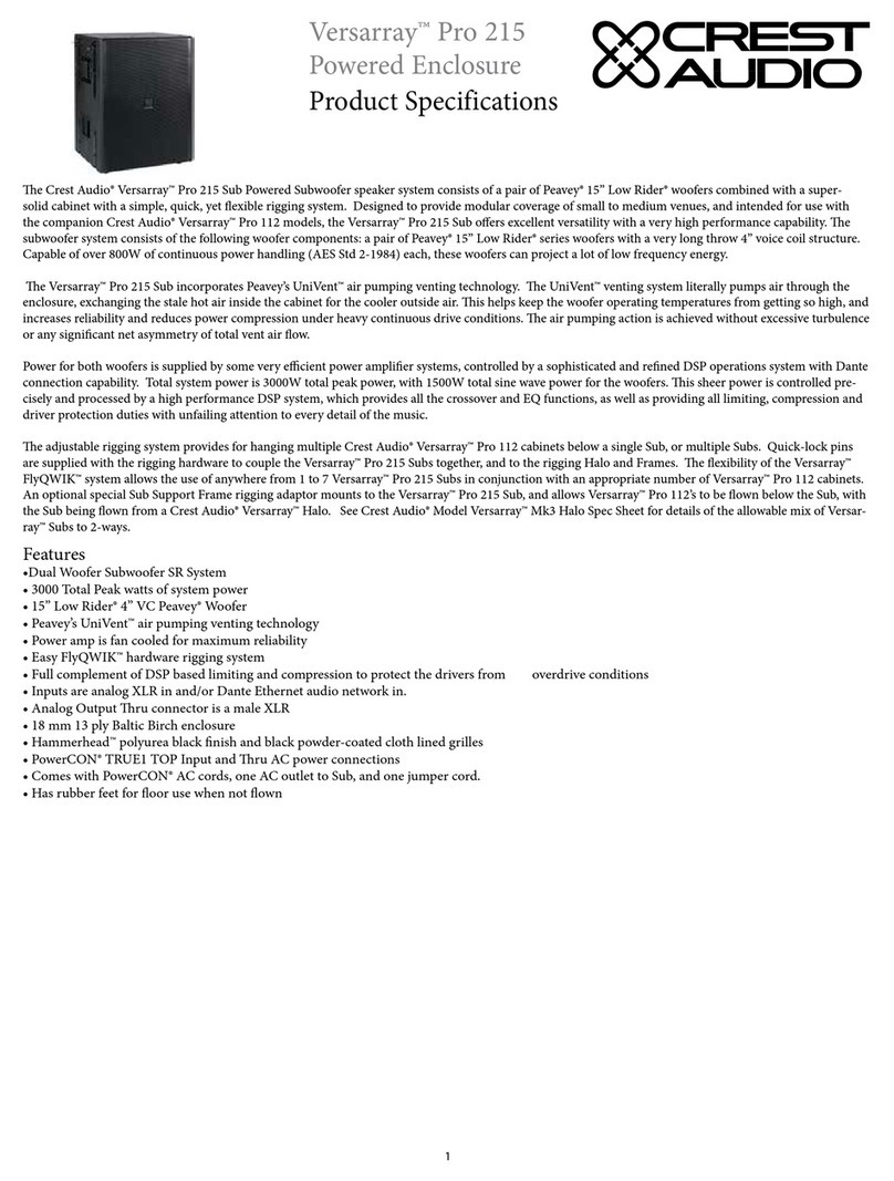 Crest Audio Versarray Pro 215 manual
