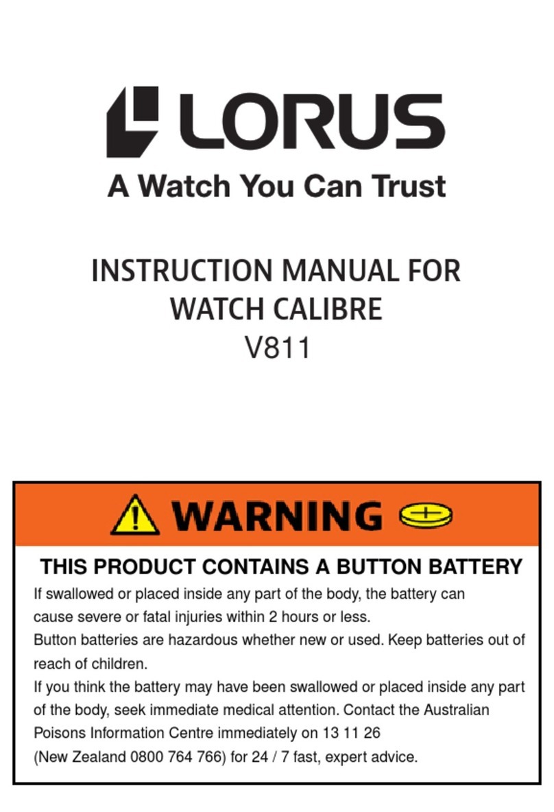 LORUS V811 instruction manual