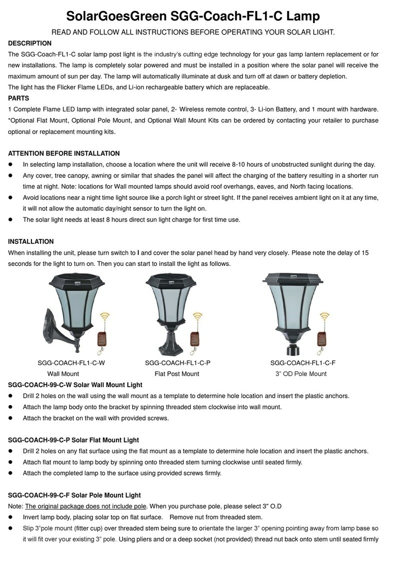 Solar Goes Green SGG-Coach-FL1-C instructions