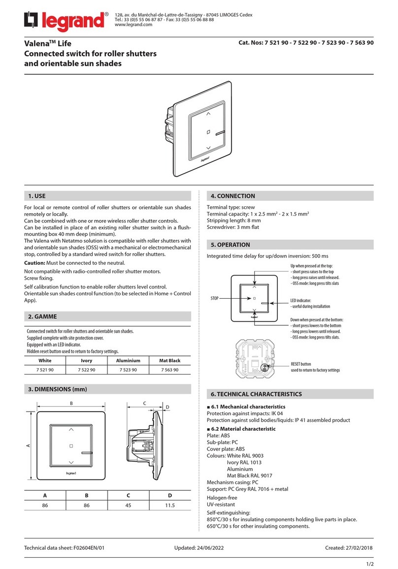 LEGRAND Valena Life 7 521 90 User manual