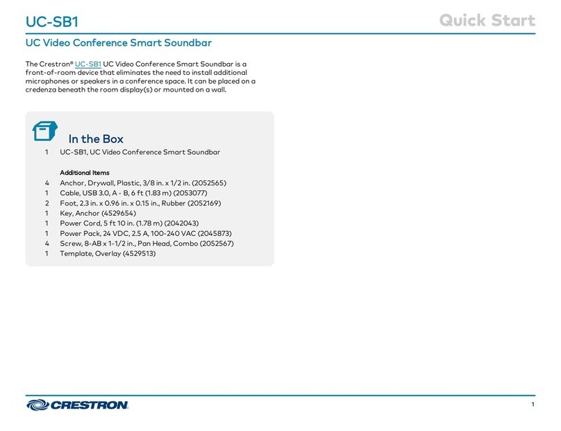 Crestron UC-SB1 quick start