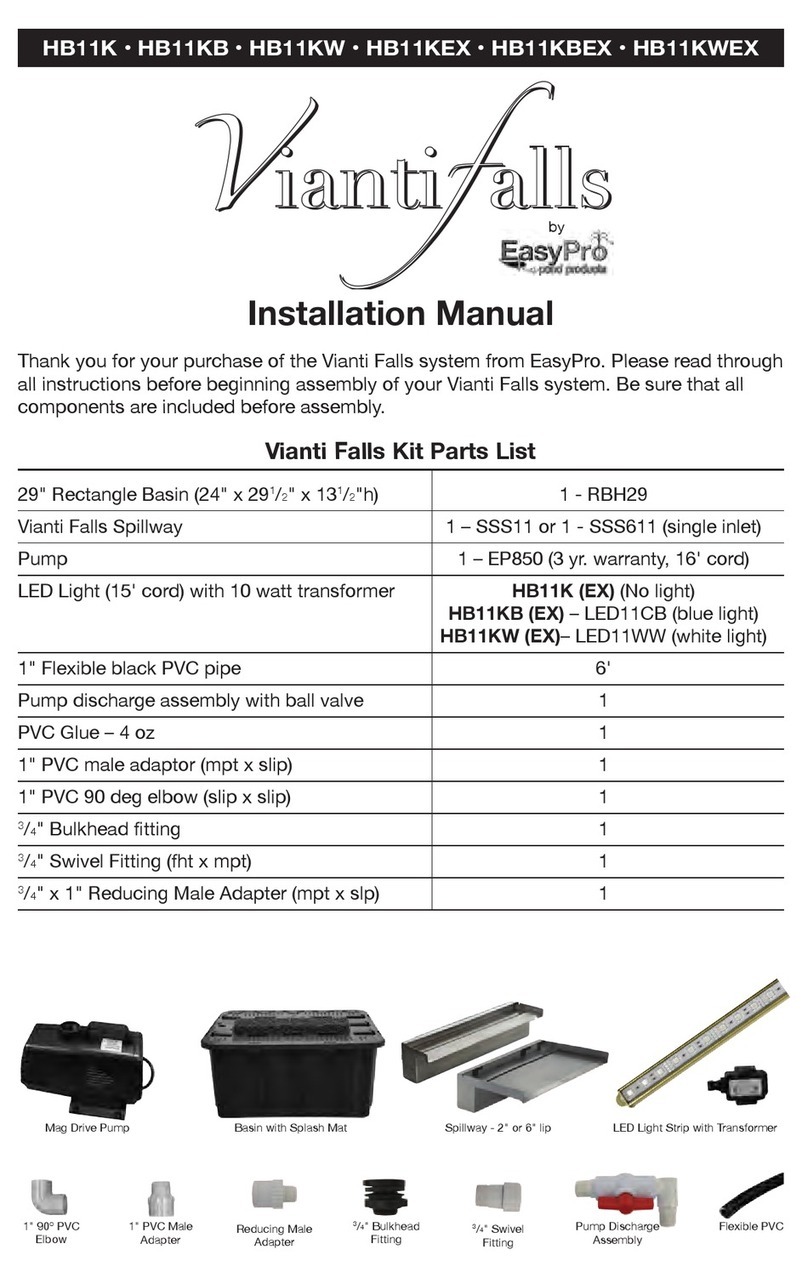 EasyPro Vianti Falls HB11K installation manual EasyPro Vianti Falls HB11K installation manual