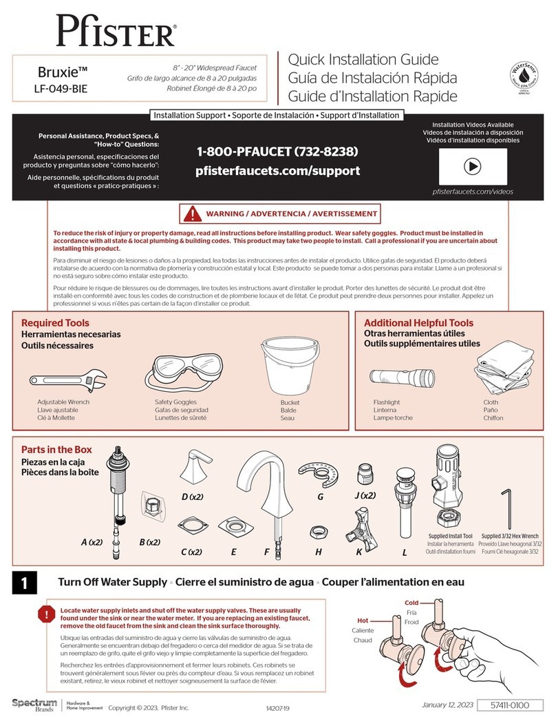 Spectrum Brands Bruxie LF-049-BIE Quick installation guide Spectrum Brands Bruxie LF-049-BIE Quick installation guide