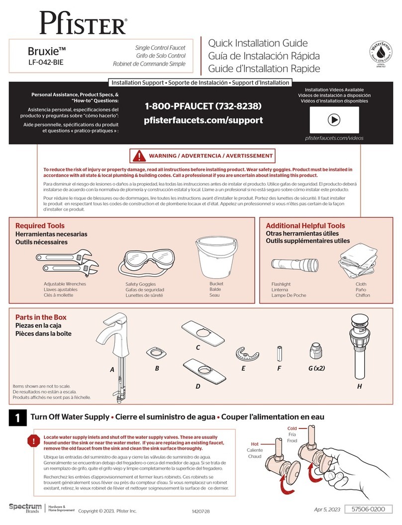 Spectrum Brands Pfister Bruxie LF-042-BIE User manual