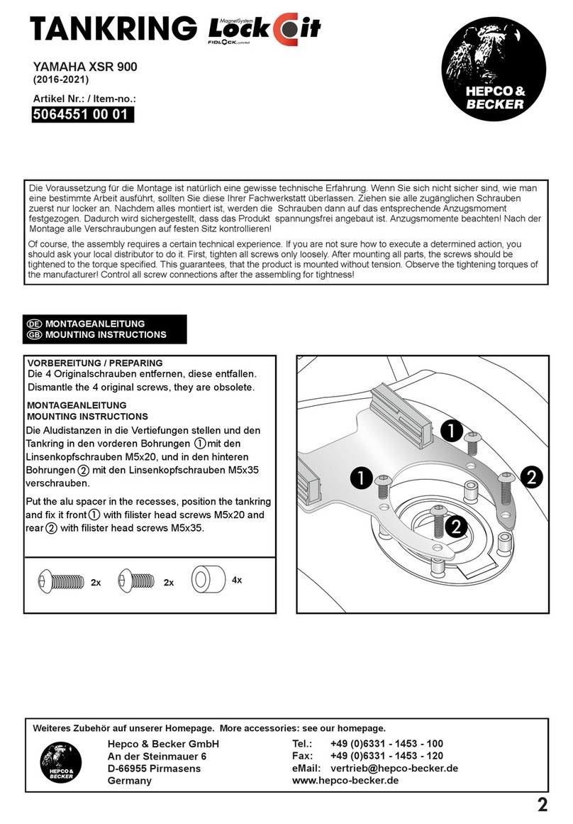 hepco & becker TANKRING LOCK-IT 5064551 00 01 User manual