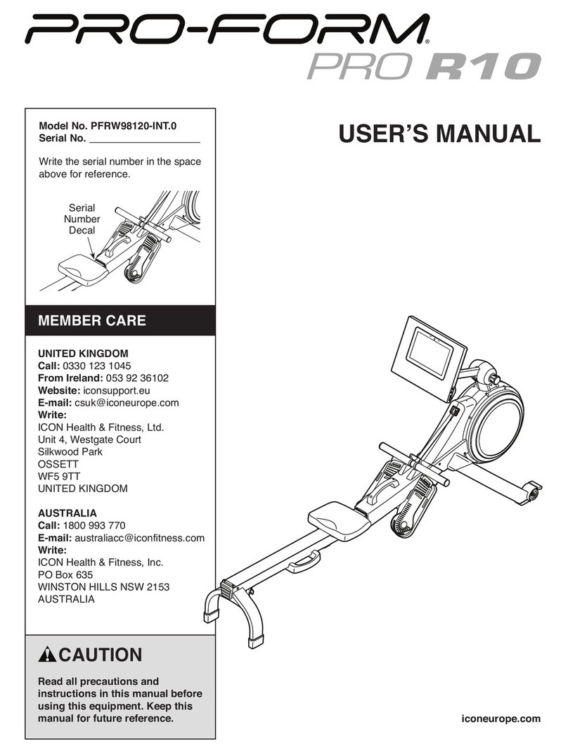 Pro-Form PFRW98120-INT.0 User manual