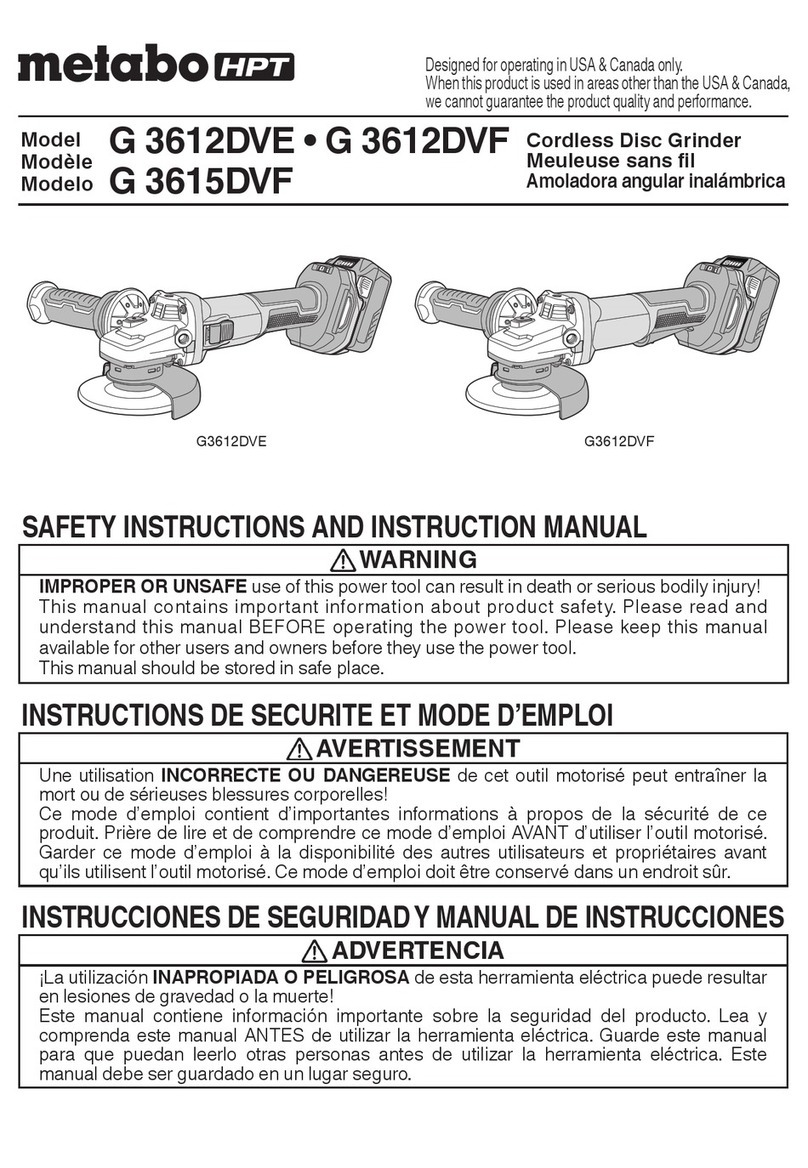 Metabo HPT G 3612DVE Troubleshooting guide
