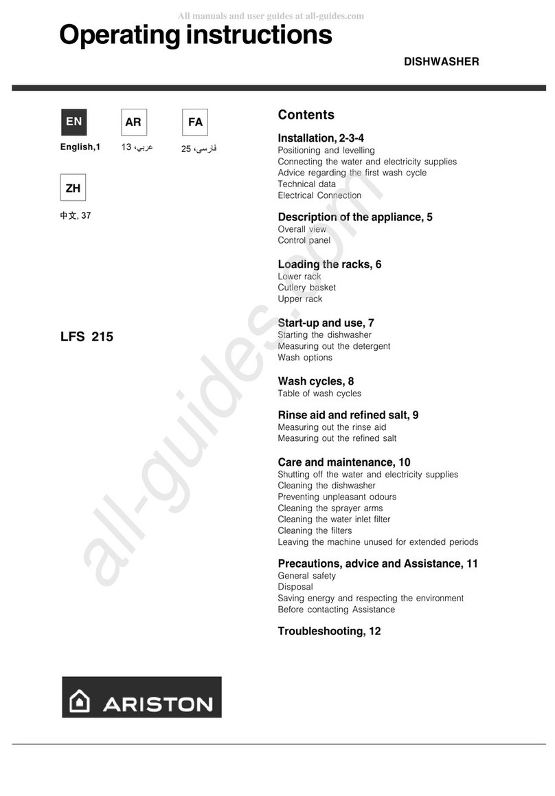 Ariston LFS 215 operating instructions