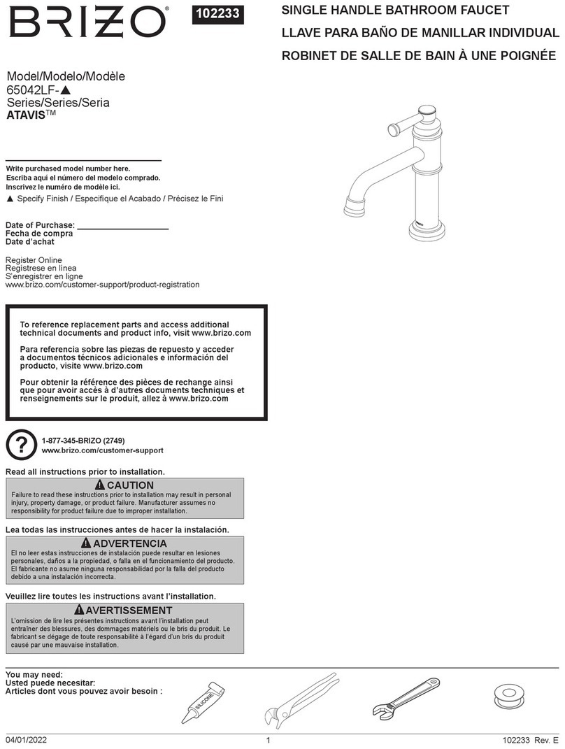 Brizo ATAVIS 65042LF-PC manual Brizo ATAVIS 65042LF-PC manual