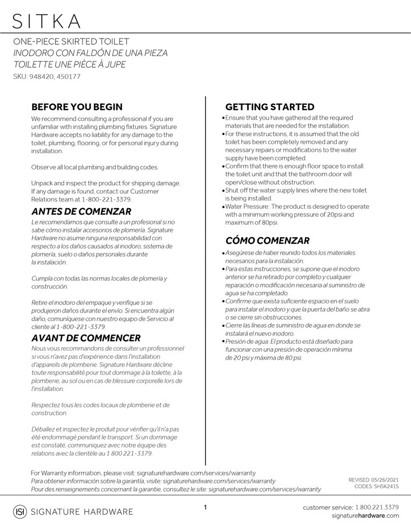 Signature Hardware SITKA SHSK241S User manual Signature Hardware SITKA SHSK241S User manual