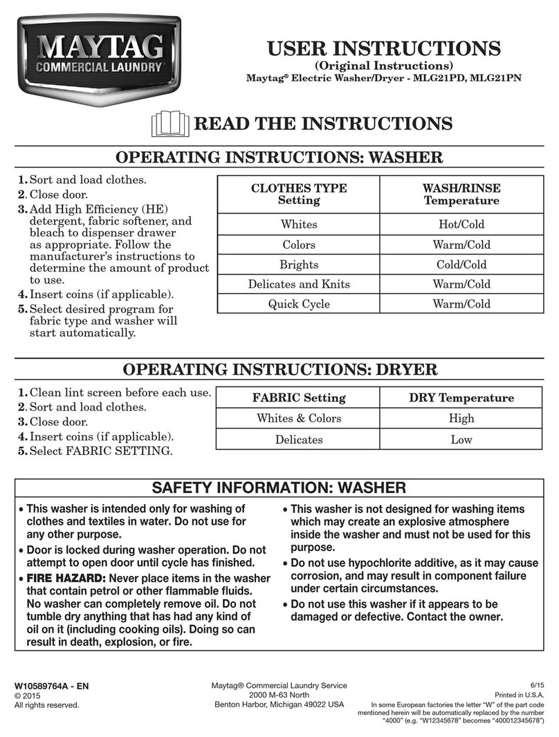 Maytag MLG21PN User manual