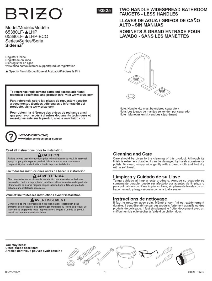 Brizo Siderna 65380LF LHP Series manual