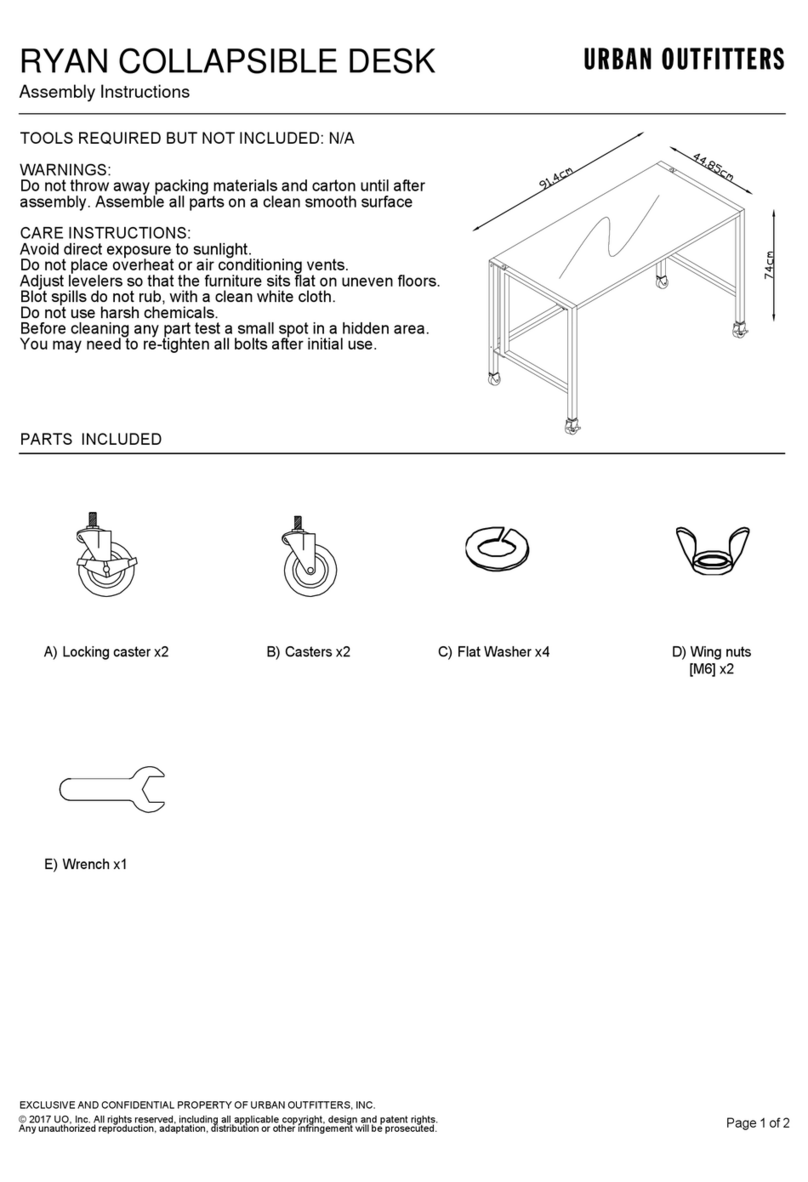 URBAN OUTFITTERS RYAN COLLAPSIBLE DESK User manual