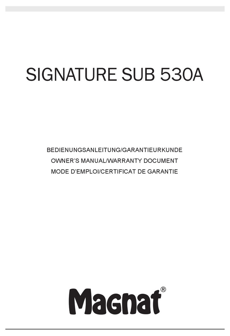 Magnat Audio SIGNATURE SUB 530A Planning guide