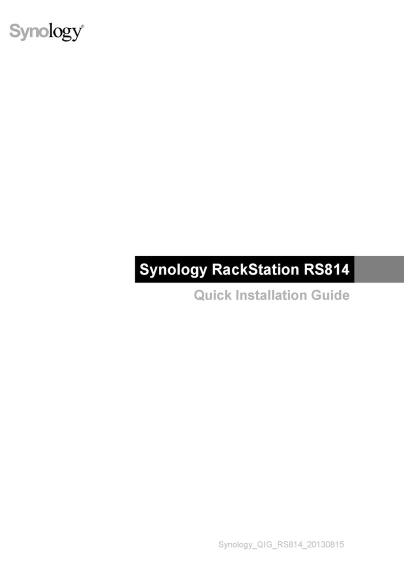 Synology RackStation RS814 User manual Synology RackStation RS814 User manual